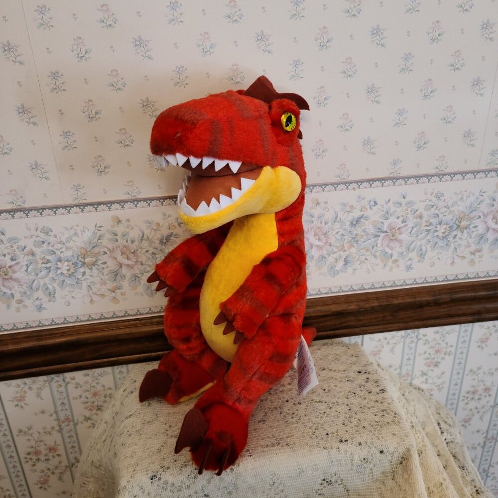BUILD- A -BEAR JURASIC WORLD RED RAPTOR PLUSH DINOASAUR WITH SOUND 19 INCHES
